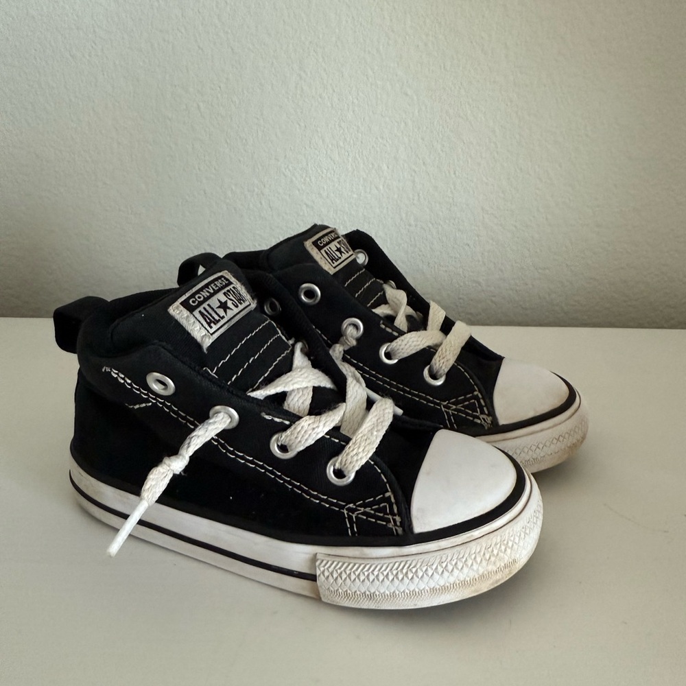 Converse Kids Black and White Mid-Top Sneakers